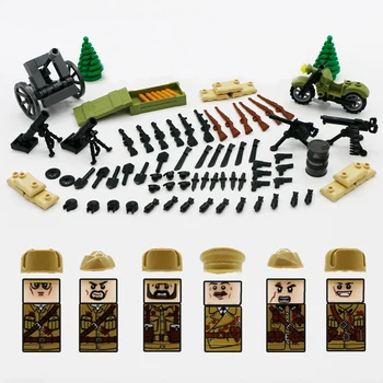 

WW2 Army Soldier Building Blocks Special Force Figure Weapon Gun Soviet Armed Brick Construction Toy For Boy Compatible Military