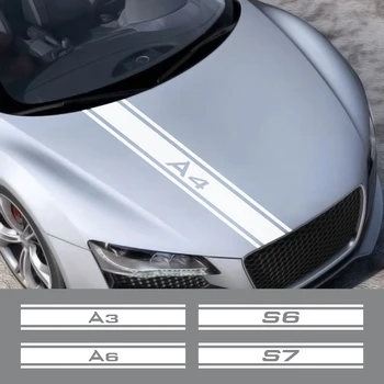 

For Audi A3 8P 8V A4 B8 B6 A6 C6 C5 C7 S1 S2 S3 S4 S5 S6 S7 S8 SQ5 SQ7 Auto Accessories Car Hood Sticker Bonnet Strip Decals