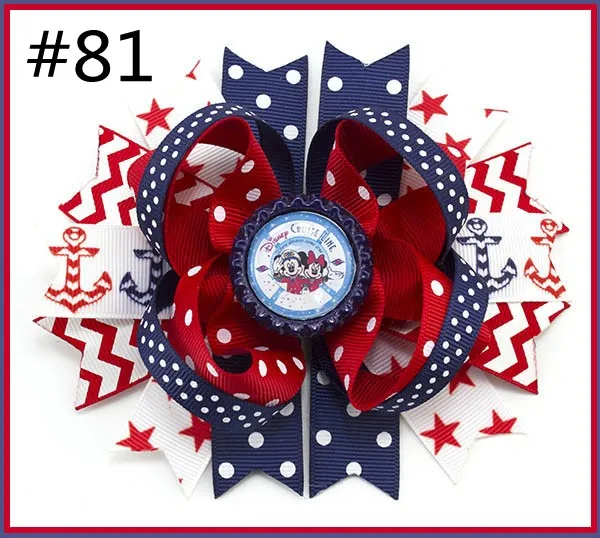 free shipping A.B.C.D.E 500pcs 5.5'' inspired hair bows popular cartoon hair bow with lined clips boutique girl hair bows-B