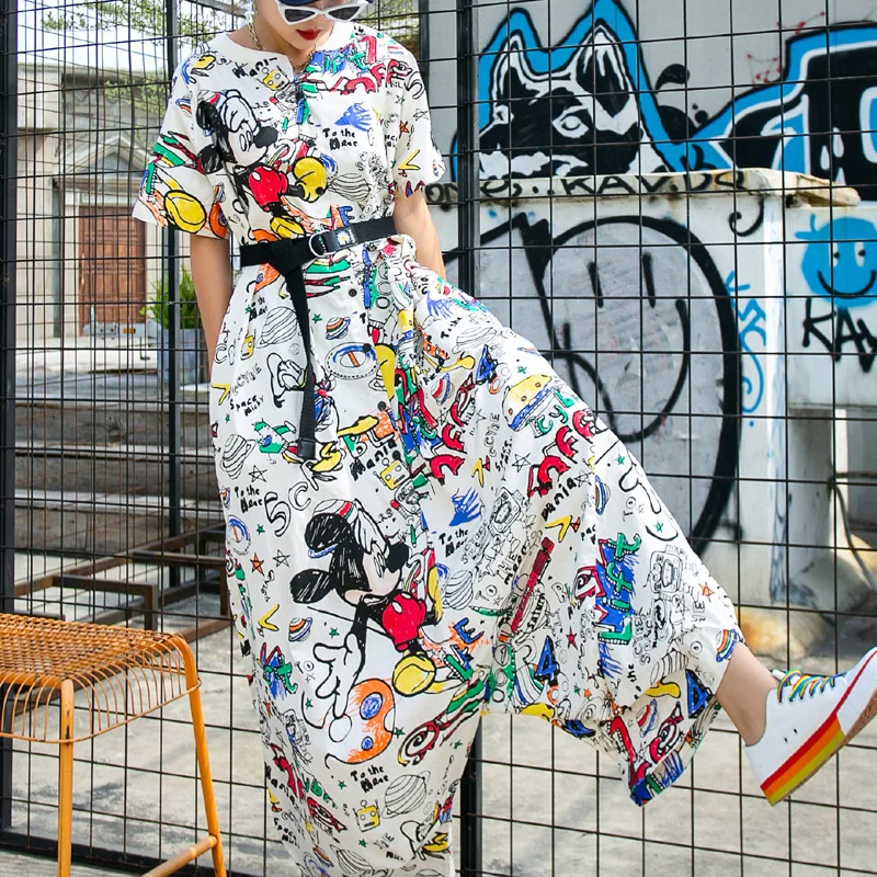 Tooling jumpsuit female 2020 new street retro student large size was thin cartoon piece pants summer Tooling jumpsuit female 2020 new street retro student large size was thin cartoon piece pants summer