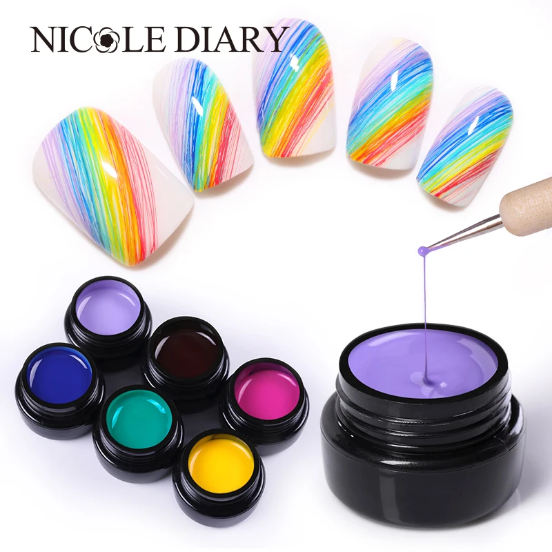 

NICOLE DIARY 5ml Nail Spider Gel Painting Creative Nail Art UV Gel Wire Drawing Elasticity Point Line Soak Off Gel Spider Varnis