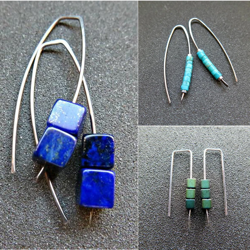 Серьги lapis. Кобальтовые синие/зеленые серьги. Ювелирные изделия из лазурита.