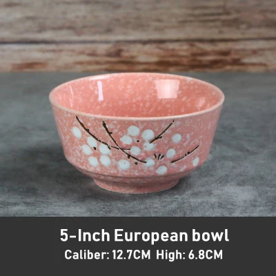 bowl-5Inch Цветная Керамическая Посуда, рисовые фрукты, салат, лапша, миска и тарелка, домашнее свадебное украшение, обеденные тарелки, набор тарелок и тарелок - Цвет: bowl-5Inch