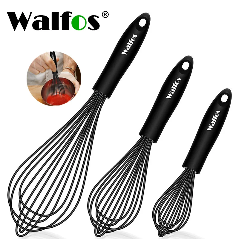 WALFOS Stainless Steel Non Stick Manual Milk Frother Egg Beater Whisk Cake Baking Dough Mixer Cream Blender Kitchen Accessories