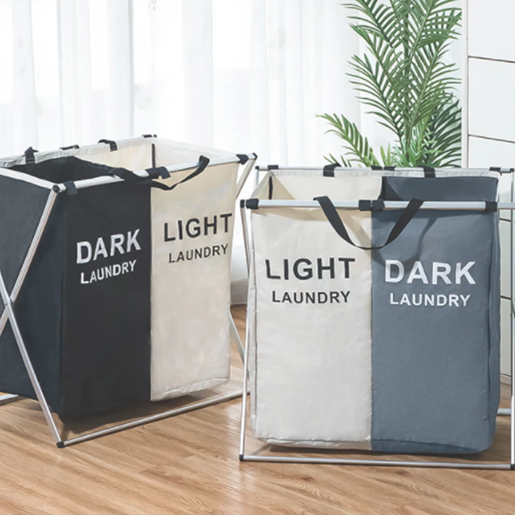 Dirty Laundry Basket Waterproof Oxford Cloth Laundry Organizer Collapsible Big Capacity Clothes Storage Baskets With Holder