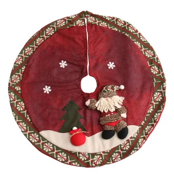 

1Pc Christmas Adornment Tree Skirt Decorative Apron Floor Rug for Party (Red)