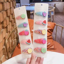 Детские заколки Douyin, стиль знаменитостей, онлайн стиль знаменитостей, корейский стиль, зыбучие пески, фруктовые заколки, боковая заколка, детский цветной BB зажим H