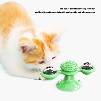 

Cat Interactive Toys Pet Cats Puzzle Turntable Windmill Yellow Ball Interactive Toys Pet Cat Kitten Teaser Fun Toy Cat Supplies
