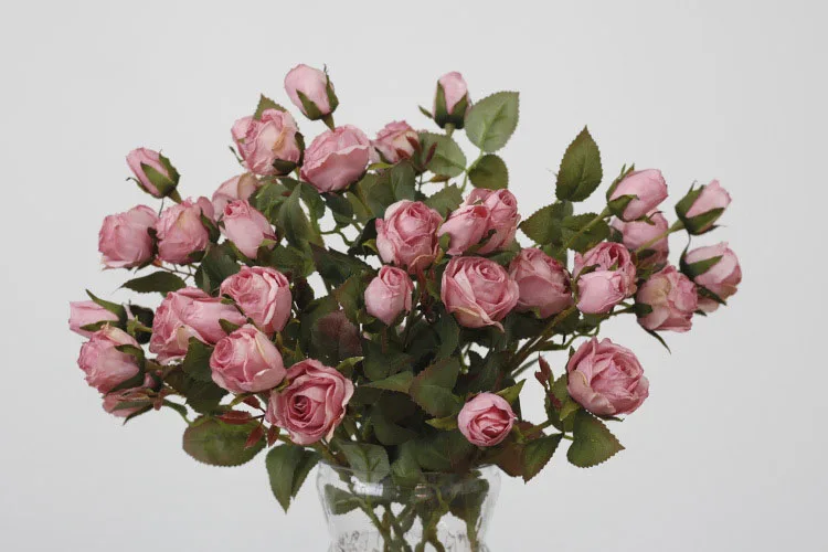 European Retro Artificial Rose Dried Flower Wedding Bouquet Fake Flower Peony Home Desktop Decoration Flower Wall Accessories