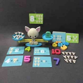 

New Children Math Enlightenment Digital Addition Subtraction Educational Toys Cartoon Animal Balance Math Game 2020