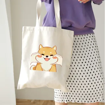 

Harajuku Kawaii Canvas Bag Women New Fashion Cute Dog Handbags Female Itself Package Rusksack Bag Female Messenger Bag