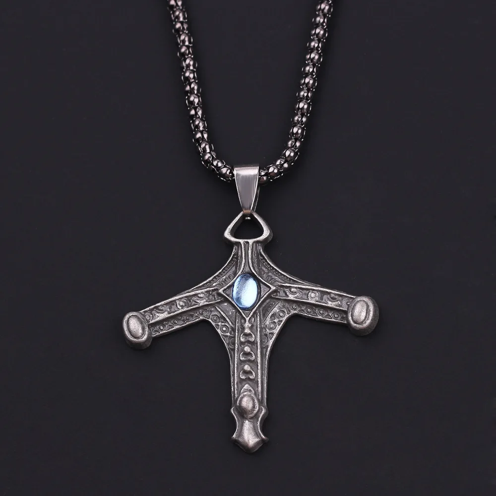 Metal Game Souvenir choker women men Bloodbornee Saw Hunter Badge Cross vintage Pendant Rope Necklace Fan Gift Jewelry | Украшения и