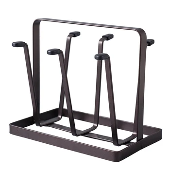 

Metal Mug Holder Hanger Kitchen Stand Organizer Drinkware Drying Rack With 6 Hook Black
