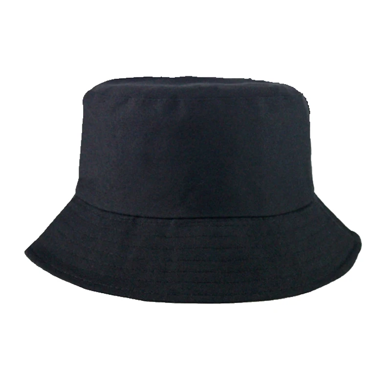 Женская хлопковая шляпа в рыбацком стиле в Корейском стиле, черная, желтая, синяя кепка-купол для девушек, подходит для головы 56-58 см - Цвет: Black