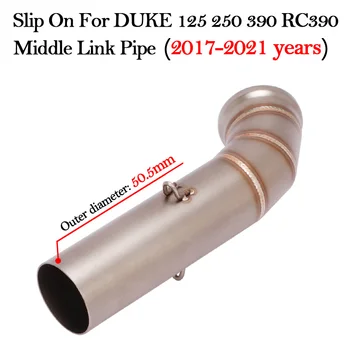 Slip-On Motorcycle Exhaust Modified Bike Escape Connecting Middle Link Pipe For Duke 125 250 390 RC390 2017 18 19 20 2021 Years