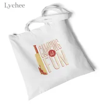 Lychee Harajuku Экологичная Женская Холщовая Сумка с буквенным принтом многоразовые сумки для покупок пляжные сумки повседневные студенческие сумки через плечо