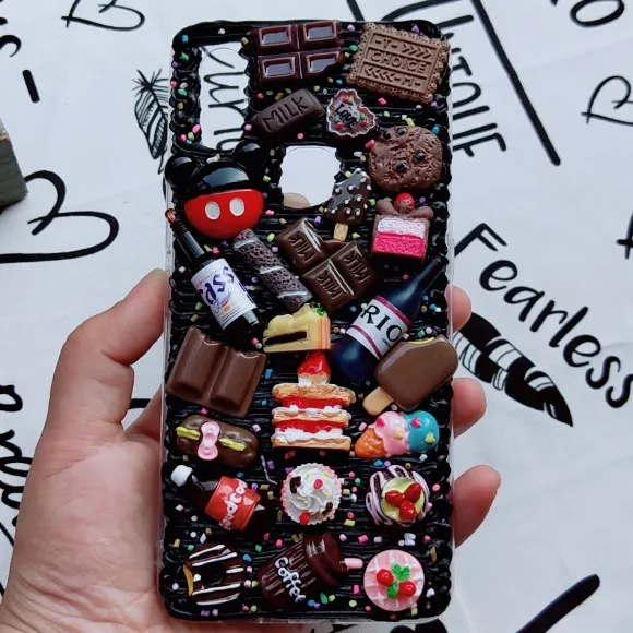 Чехол сделай сам для Samsung Note10 plus чехол телефона с 3D шоколадом Galaxy s10 s7/s8/9 + кремовый