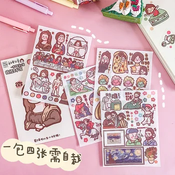 

Kawaii Decoration Gastronomy Decoration Diary Scrapbooking Stationery Sticker Pack Cute Pet Cartoon Lovely Girl Hand Account