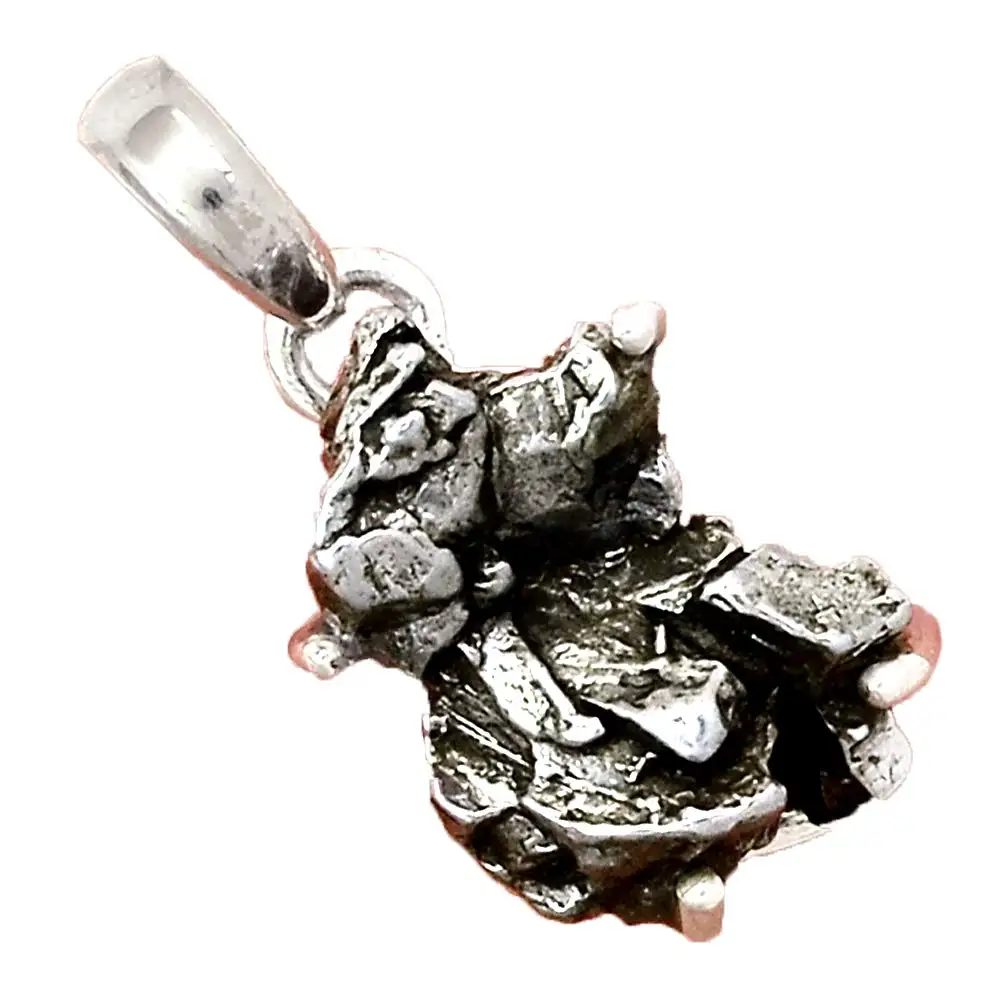 

Genuine METEORITE CAMPO DEL CIELO Pendant 925 Sterling Silver, 25.8 mm, AP6487