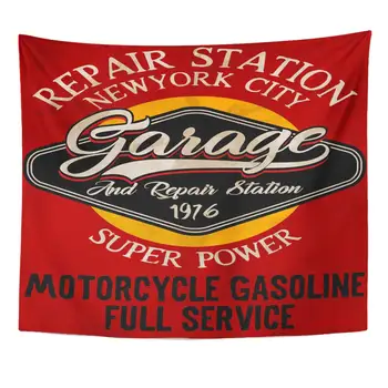 

Badge Antique Motorcycle Label Design Auto Bicycle Bike Biker Cafe Tapestry Home Decor Wall Hanging for Living Room Bedroom Dorm