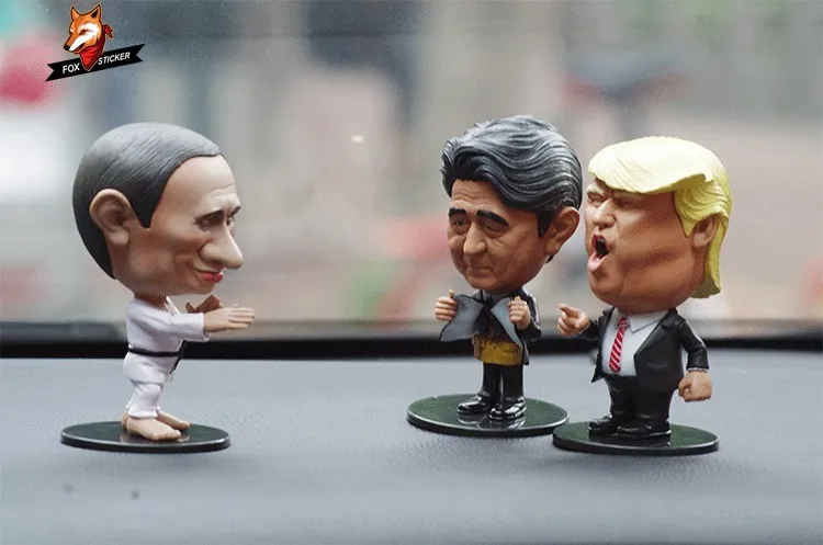 Details about   Funny Car Dashboard Decoration Doll Trump Putin Figure Car Dashboard Toys Orname 