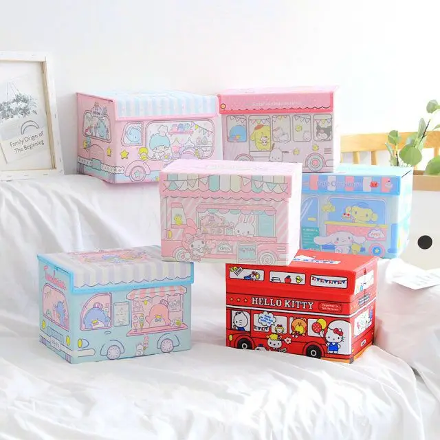 Пингвин, которая проигрывает мелодии из Cinnamoroll персонажи Little Twin Stars Pu складная коробка Кукла для хранения коллекции для девочек#2627