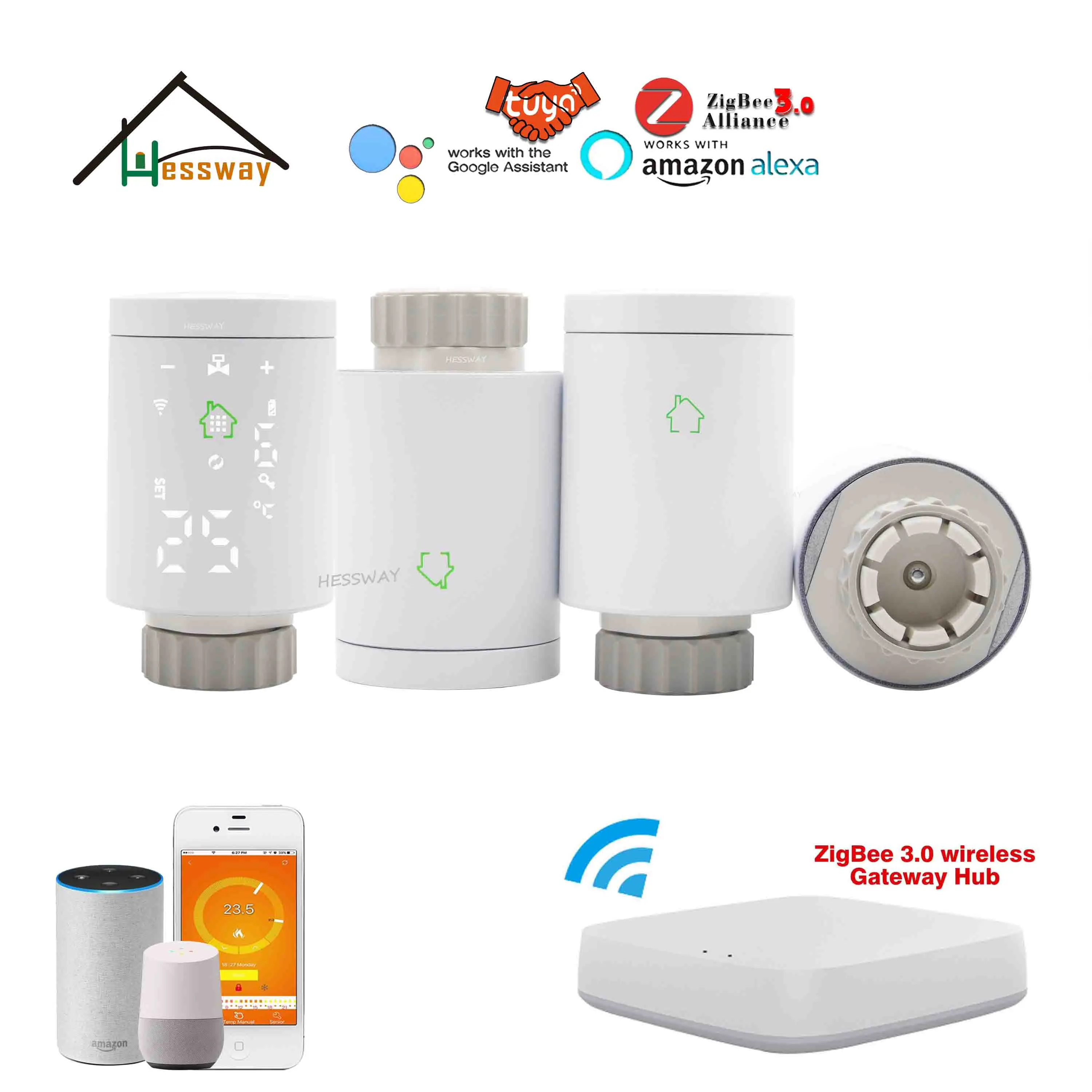 Термостат радиатора HESSWAY zigbee термостат с Wi Fi для теплого пола умный