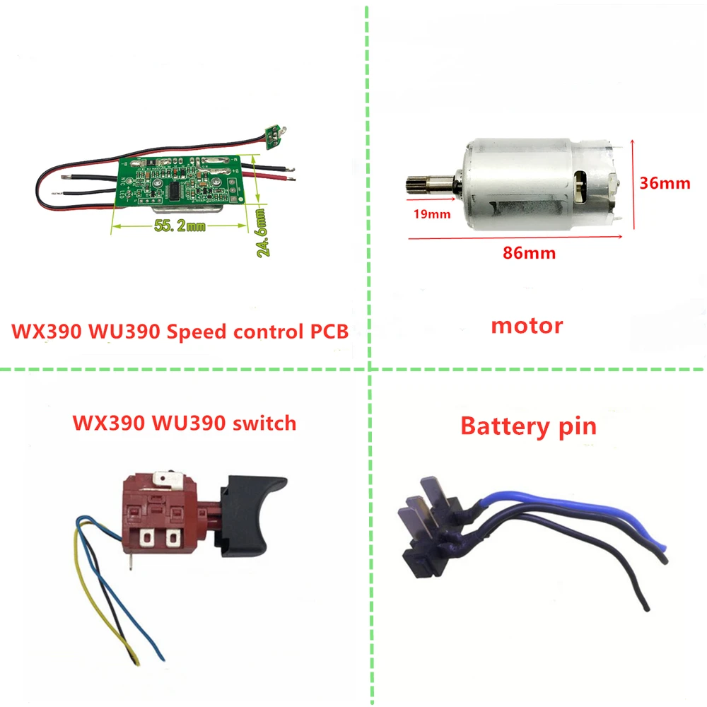 Переключатель для WORX WU390 WX390 WX178 20 в H3 плата управления сверлом Разъем двигателя
