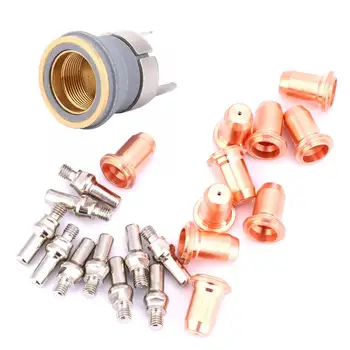 

22pcs PT60 PT40 Plasma Cutting Torch Consumables 1.0mm Tip Electrode Shield Cup Stand-Off Durable In Use