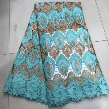

Gorgeous African Dry Lace Fabric Swiss Voile With Stones Swiss Cotton Lace High Quality 2019 sky blue Lace Fabrics For Wedding