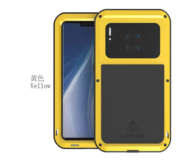 Yellow Металлический бронированный чехол для huawei mate 30 Pro, чехол, противоударный, 360, прочный, Doom, полный корпус, защитный чехол для huawei mate 30 Pro 5G, чехол - Цвет: Yellow