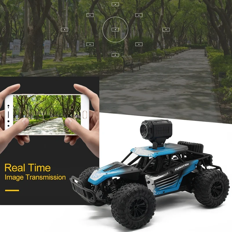 25KM/H 2.4G Electric High Speed Racing RC Car with WiFi FPV 720P Camera HD 1:18 Radio Remote Control Climb Off-Road Buggy Trucks