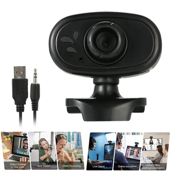 

USB2.0 + 3.5mm Computer Web Camera PC Laptop Desktop Clip-on Webcam with Microphone Built-in digital microphone