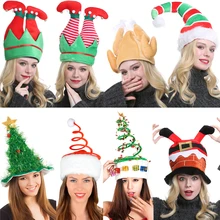 Рождественская шляпа, плюшевая шляпа эльфа Санты, украшение, Рождественская шапка, турецкие шляпы, новогодние, рождественские, вечерние, реквизиты