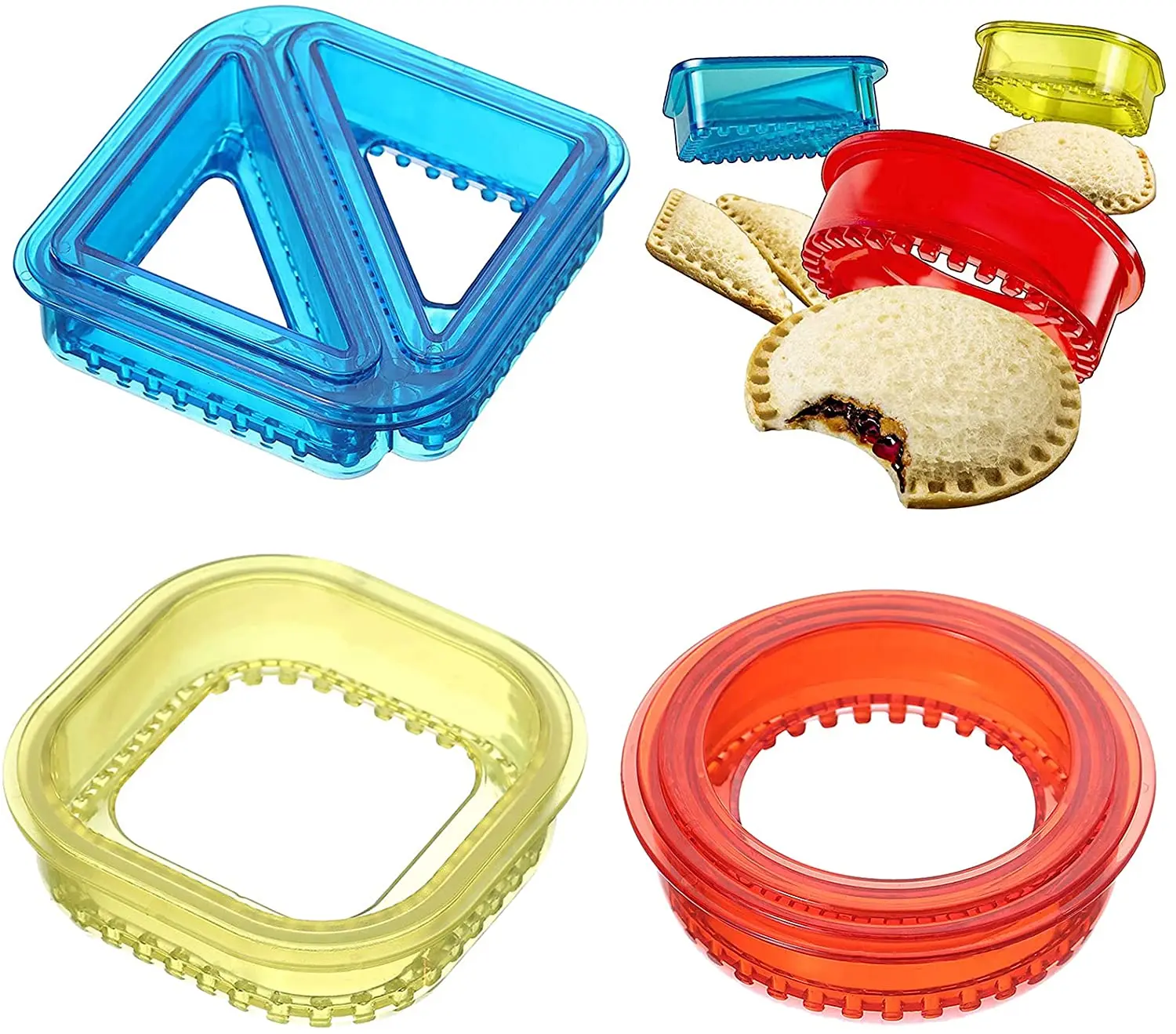 

Sandwich Cutter and Sealer Set for Kids, Lunch, Sandwiches Decruster, Uncrustables Maker, Bread Toast Breakfast Making Mold