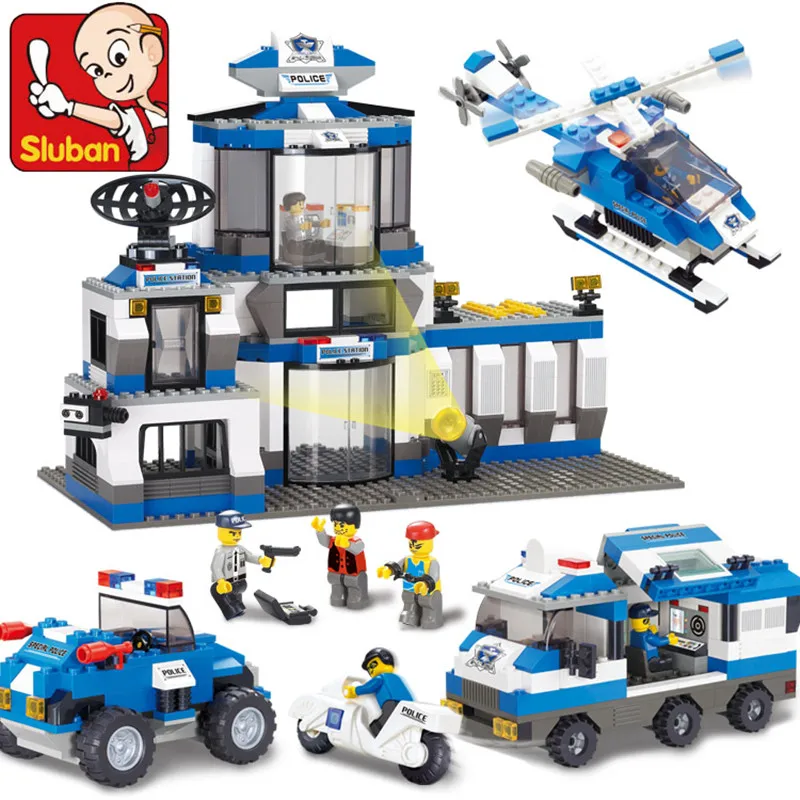 

Sluban 859pcs Building Blocks SimCity Series SWAT Headquarters Children's Enlightenment Educational Toys for Children