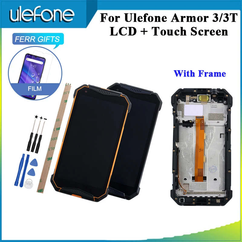 Для Ulefone Armor 3 ЖК-дисплей и сенсорный экран+ пленка в сборе для Ulefone Armor 3T телефон+ инструменты и клей с рамкой