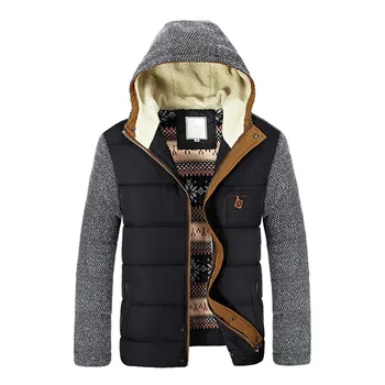 

2019 Winter Coat Men's Warm Parkas Thick Fleece Cotton Coats Slim Male Jackets Hooded Overcoats Mens Brand Clothing Outerwear