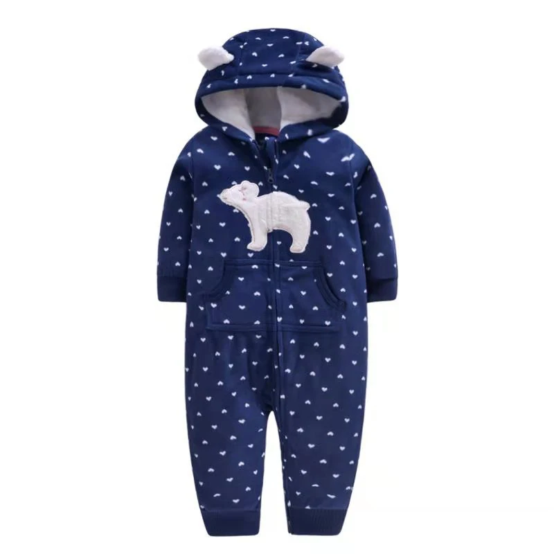 Hb937da98f0a64cbaa21907e0cef1e5c1l 2019 Fall Winter Warm Infant Baby Rompers Coral Fleece Animal Overall Baby Boy Gril Halloween Xmas Costume Clothes Baby jumpsuit