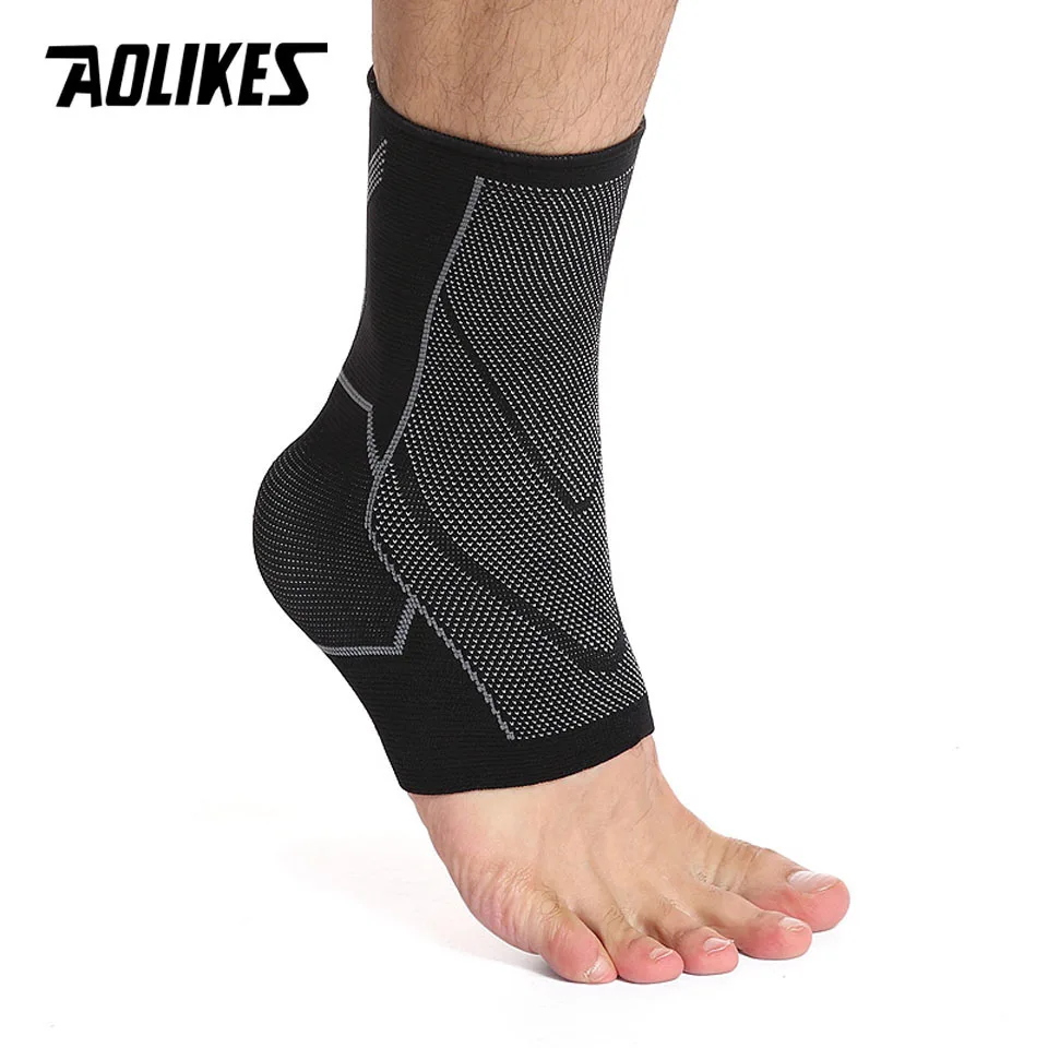 AOLIKES 1 шт. Спортивная опора для защиты лодыжек эластичная повязка на голеностопный сустав хлопок комфорт от растяжений Баскетбол Футбол безопасность ног - Цвет: Black