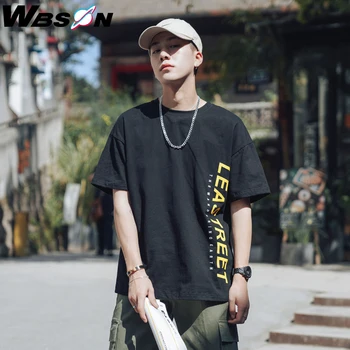 

Wbson 2020 Summer Cargo T-shirts Men Loose Print Round Neck Tees Shirts Men Brand 100% Cotton High Qulity T-shirts DF-T13