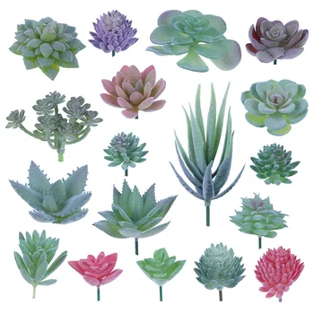 

Flocked Green 003 Series Artificial Succulent Pant Flower Head Creative DIY Supplies Plant Wall Accessories Imitation Flowers