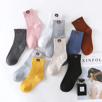 

Cute Cartoon Bear Cotton Women's Socks Funny Fashionable All-match Ankle Socks Colorful Various Of Style Female Socks