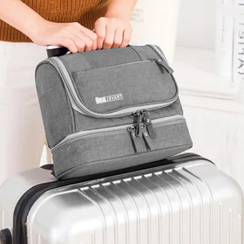 

Travel Organizer Cosmetic Carry Storage Bag Makeup Tote Case Waterproof Wet Dry Separation Toiletry Pouch