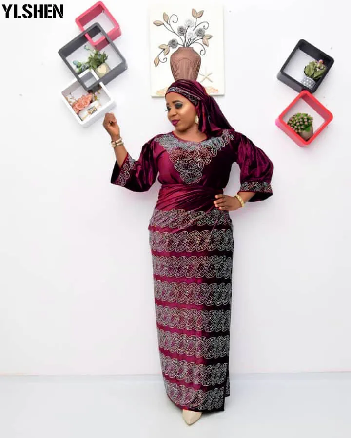African Dresses for Women 3 Piece Set Dashiki Diamonds Tops Skirt African Clothes Bazin Broder Riche Fashion Robe Africaine Femme 04