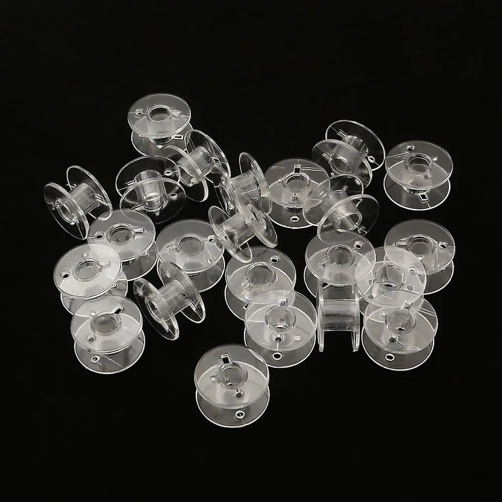 10-50 Uds transparente carretes para máquina de coser casa vacía de plástico de bobinas herramienta de costura accesorios Universal hilos bobina