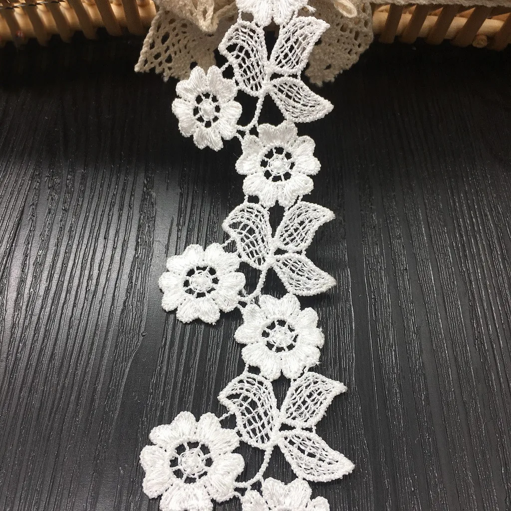 

Embroidery Hollow Leaf Flower Lace Fabrics DIY Wedding Dress Lolita Sewing Garment Accessories