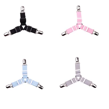 

4PCS/Set Adjustable Elastic Clamps Bed Sheet Clips Grippers Holder Mattress Blanket Straps Fixing Slip-Resistant Belt