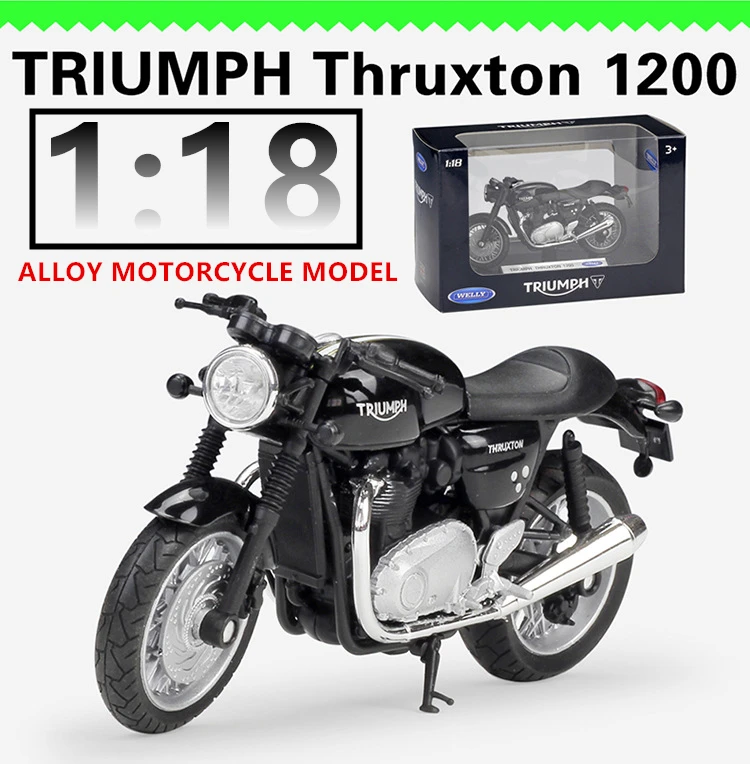 WELLY 1:18 TRIUMPH Thruxton 1200 литая под давлением модель мотоцикла из сплава игрушка для детей подарок на день рождения коллекция игрушек