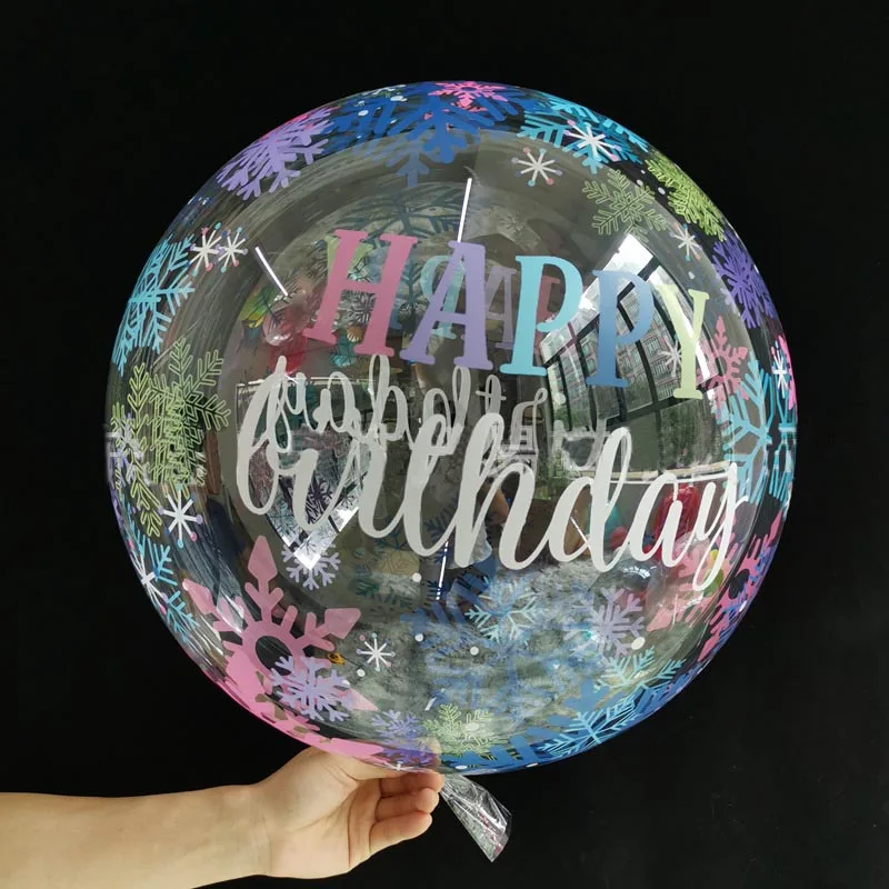 

20''TPU Transparent Balloon Bobble With Happy Birthday Helium Inflatable Bobo Balloon Wedding Birthday Baby Shower Decor Globos